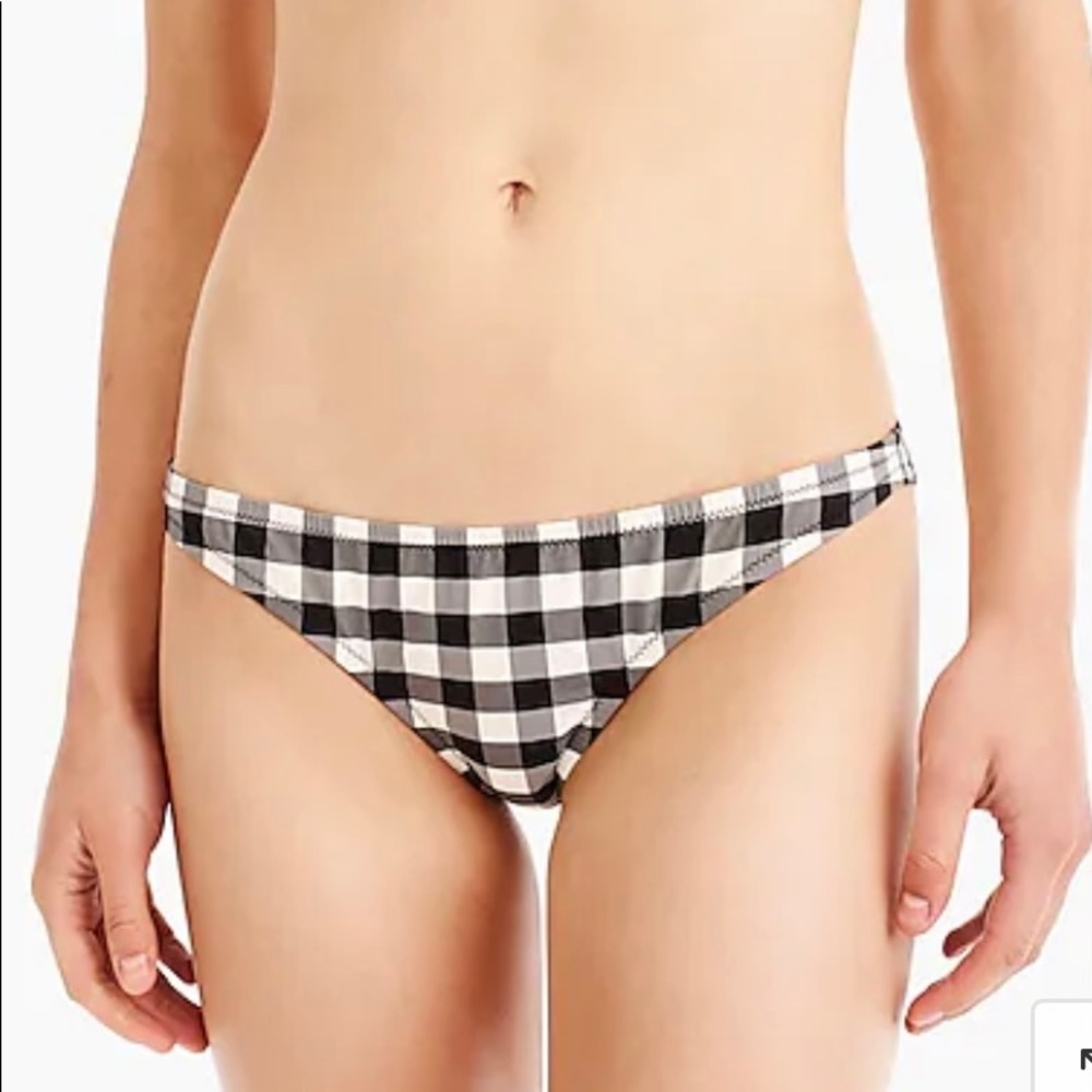 J. Crew Navy Gingham Bikini Bottoms Size L